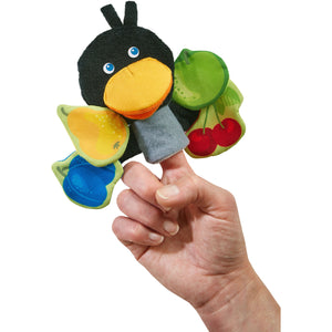 Haba Orchard Fabric Baby Book with Raven Finger Puppet at Selenite Beauty, the green beauty store